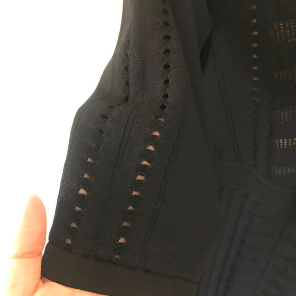 Calvin Klein Black Eyelet Lace Cocktail Dress Sz Medium with Nude Lining - Picture 9 of 9